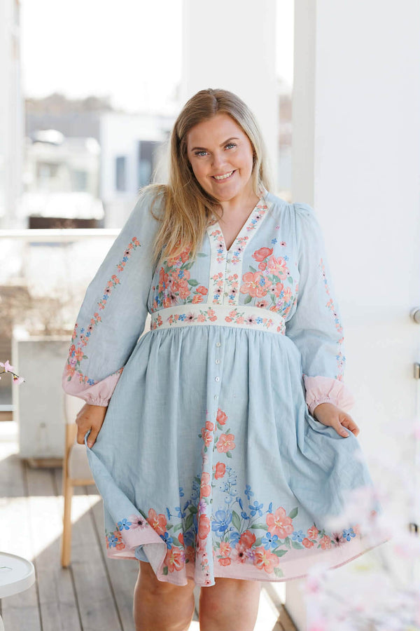 By Lien Bloom Dress - Blå