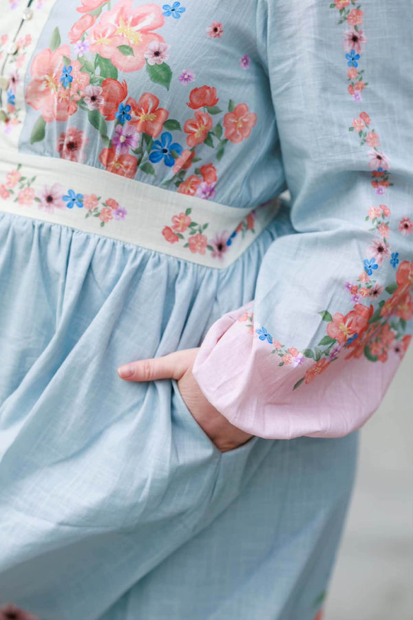 By Lien Bloom Dress - Blå