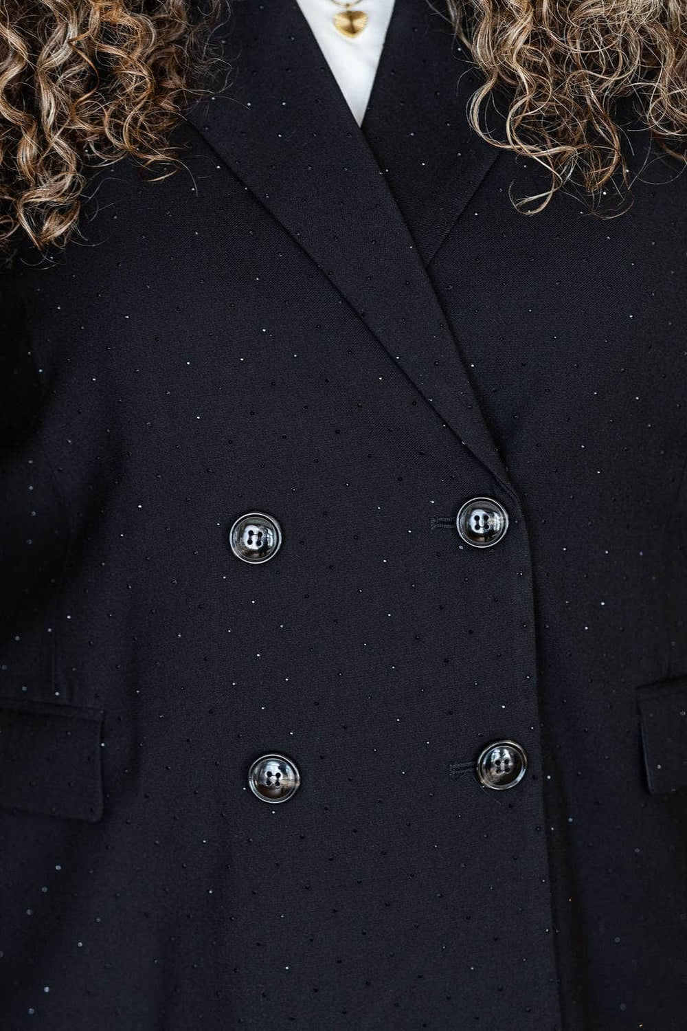Memoré Glitter Blazer - Black Onyx