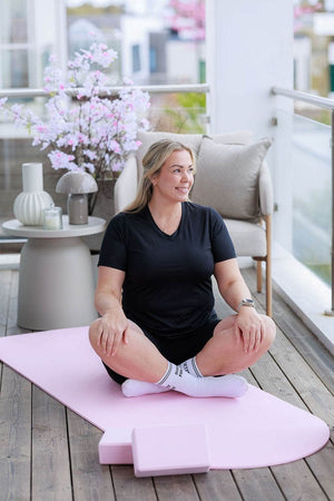 Memoré Namaste Yogablokker og Yogamatte Rosa - Inkludert treningsprogram (spar 199,-)
