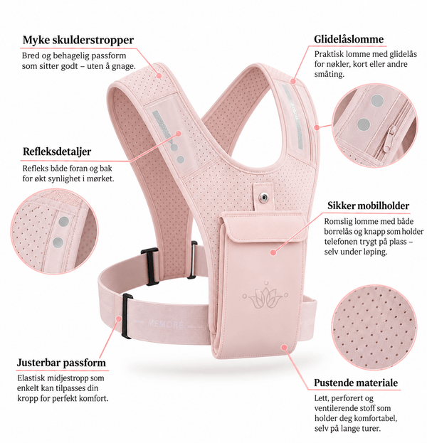 Memoré One Size Zen Løpevest - Rosa